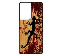 Coque pour S21 Ultra en Bois Silicone Salamandre lezard Cadeau de Noel Jolie Esprit du feu Street Art 4G Rouge Femme pour Samsung Galaxy