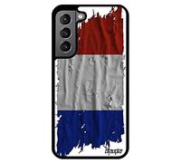 Coque pour S22+ Plus Silicone Drapeau France français Football Noir Bleu Blanc Rouge Basket jo Tissu pour Samsung Galaxy