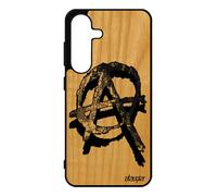 Coque Pour S25 Bois Silicone Anarchie Anarchy Ni Dieu Ni Maitre Street Art Cadeau De Noel Gothique Punk Tague Graff Pour Samsung Galaxy