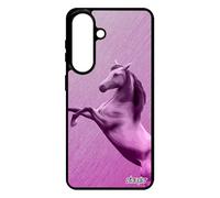 Coque pour S26+ Plus Silicone Cheval de Protection Texture Poulain Design Effet personnalisé Metal Noir SM-S947E Rose pour Samsung Galaxy