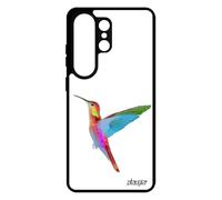 Coque pour S26 Ultra Silicone Colibri Fleurs Nature 4G Design Plumes Noir Oiseau ecologie Floral Gel Made in France pour Samsung Galaxy