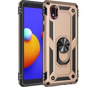 Coque Pour Samsung A01 Core, + Protecteur D'écran Double Couche Hybride Ultra Armure Housse Étui De Protection Antichoc Armor Bumper Cover Avec Stand Pour Galaxy M01 Core, Or