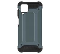 Coque pour Samsung A12 Hybride Design Relief Antichute Defender II bleu