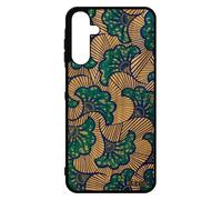 Coque Pour Samsung A15 4g 5g En Bois Silicone Wax Coloré Motif Case Sm-A156e Antichoc Imprimé 4g Ethnique Tissu Design Bleu Galaxy