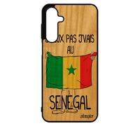 Coque Pour Samsung A16 4g 5g En Bois Veritable Silicone J'peux Pas J'vais Au Senegal Portable Souple Telephone Original Humour Jo Pour Galaxy