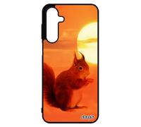 Coque Pour Samsung A16 4g 5g Silicone Ecureuil Roux Couch¿ De Soleil Unique Personnalis¿ Antichoc Ciel Orange Petit Animaux Foret Pour Galaxy