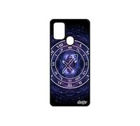 Coque pour Samsung A21s silicone Signe astrologique sagittaire femme galaxie horloge original montre case TPU antichoc Bleu galaxy