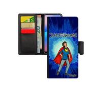 Coque pour Samsung A31 cuir porte cartes super marraine drole antichoc comics texte bande dessinée unique pochette heros 4G galaxy