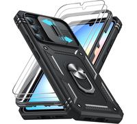 Coque Pour Samsung A34 5g/A 34 Antichoc: 2 Verre Trempé+ Anneau Support,Protection De La Caméra Pc Dur Anti-Chut Renforcée Armor Heavy Duty Bumper Housse Etui Coque Galaxy A34-Noir