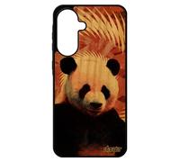 Coque Pour Samsung A56 5g En Bois Et Silicone Panda Animal Texture Ecologie Etui Fr¿Ne Mandala Animaux Ecolo Mobile De Protection Pour Galaxy