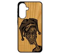 Coque Pour Samsung A56 5g En Vrai Bois Silicone Joker Comics Motif Humour Housse Gris Bande Dessin¿E Design Sm-A566b/Ds Visage De Pour Galaxy