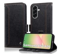 Coque pour Samsung A56 5G Etui 2025 Housse Portefeuille [RFID Blocage] Housse en PU Cuir Double Stitch Business Etui à Rabat Case for Samsung Galaxy A56 6.7 Pouces 2025 [Fentes pour Cartes] -Noir