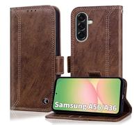 Coque pour Samsung A56 5G Etui 2025 Housse Portefeuille [RFID Blocage] Housse en PU cuir Double Stitch Business Etui à Rabat Case for Samsung Galaxy A56 6.7 pouces 2025 [Fentes pour Cartes] -Marron