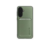 Avizar Coque pour Samsung A56 Porte-carte Magnétique Fibre de carbone Vert foncé
