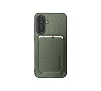 Coque pour Samsung A56 Porte-carte Magnétique Fibre de carbone Vert foncé