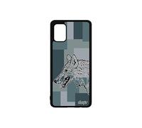 Coque pour Samsung A71 en silicone loup dessin chien original tribal graphique alpha geometrique Gris animal azteque ethnique galaxy