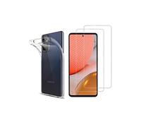 Coque pour Samsung A72 et 2 Verres Trempé - Protection Silicone Souple Film Vitre Protection Ecran