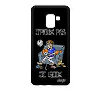 Coque pour Samsung A8 2018 Silicone j'peux Pas Je Geek Play Noir jpeux Console Gamer Portable Humour 4G Humoristique de Protection Galaxy