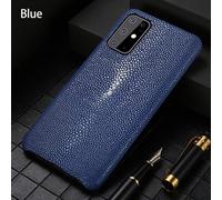 Coque pour Samsung Cuir Raie Galuchat, Couleur: Bleu, Smartphone: Galaxy A51 4G 2019