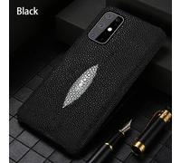 Coque pour Samsung Cuir Raie Galuchat, Couleur: Noir, Smartphone: Galaxy A71 4G 2019