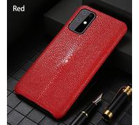 Coque pour Samsung Cuir Raie Galuchat, Couleur: Rouge, Smartphone: Galaxy A51 4G 2019