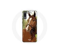 Coque - MANIACASE - Samsung Galaxy A02 - Marron - Souple - Race de cheval