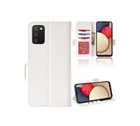 Coque pour Samsung Galaxy A02S Etui portefeuille magnétique PU Cuir côté boucle de boucle - Blanc