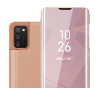 Coque pour Samsung Galaxy A02s Housse Etui Protection Miroir Portefeuille