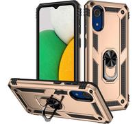 Coque Pour Samsung Galaxy A03 Core + Protecteur D'écran, Double Couche Hybride Ultra Armure Housse Étui De Protection Antichoc Armor Bumper Cover Avec Stand, Or