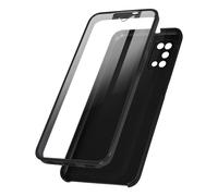 Coque pour Samsung Galaxy A03s Arrière Rigide noir et Avant Souple Transparent