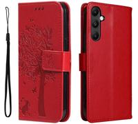 Coque Pour Samsung Galaxy A05s 4g - Housse En Cuir Pu, Étui Flip Avec Silicone Antichoc, Bumper, Fermeture Magnétique & Support, Portefeuille Et Folio -Cover Case -Rouge[Wke02090]