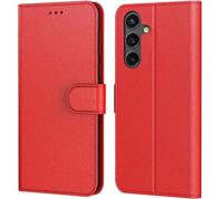 Coque Pour Samsung Galaxy A05s, Coque Samsung A05s,Etui Protection Housse Premium En Cuir Pu, Emplacements Cartes , Pochette Flip Case Pour Book Rouge, Samsung A05s