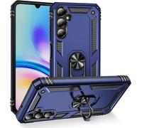 Coque Pour Samsung Galaxy A05s, Étui De Protection Slim Soft Tpu + Pc,Heavy Duty Dual Layer Protective Housse Avec Support De Bague En Métal, Bleu
