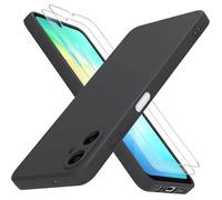 Coque pour Samsung Galaxy A06 4G avec 2 Verre trempé Silicone Liquide Housse Étui de Protection - Noir - TECHTA