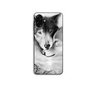 Coque Pour Samsung Galaxy A07 Le loup et la louve Animal noir et blonc