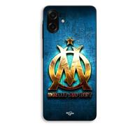Coque Pour Samsung Galaxy A07 OM dorée brilant droit au but fond bleu Maniacase