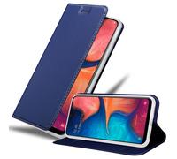cadorabo Coque pour Samsung Galaxy A20e en Classy Bleu FONCÉ - Housse Protection avec Fermoire Magnétique, Stand Horizontal et Fente Carte - Portefeuille Etui Poche Folio Case Cover