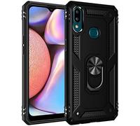 Coque Pour Samsung Galaxy A10s + 9h Verre Trempé, Étui Protection Tpu/Pc Souple Durable Avec Support De 360° Rotation Anneau Protection Antichoc Armor Box Coque, Noir