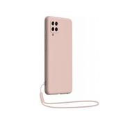 Coque Samsung G A12 Silicone + dragonne assortie Rose nude Bigben