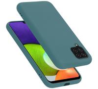 cadorabo Coque Compatible avec Samsung Galaxy A12 / M12, Étui Housse en Silicone- Coque pour Galaxy A12 / M12- Protection Antichoc, Anti-Empreintes- TPU Housse de Protection - Mat Liquid Green