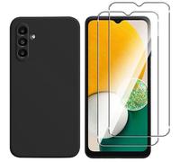 Coque pour Samsung Galaxy A13 5G 6.5"" noir case + 2 Pack Verre trempé, Souple Silicone Étui Protection Bumper TPU