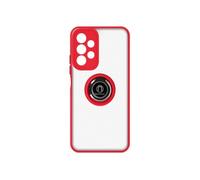 Coque Samsung Galaxy A13 Bi-matière Bague Métallique Support Vidéo Rouge