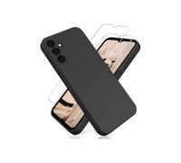 COQUE POUR SAMSUNG GALAXY A15 4G/5G + 2 VERRE TREMPÉ PROTECTION ÉCRAN, HOUSSE ETUI EN SILICONE TPU SOUPLE, NOIR - TECHTA