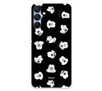 Coque pour Samsung Galaxy A15 5G officielle Disney Classic Mickey Visages Ultra douce pour protéger votre téléphone portable Coque en silicone liquide sous licence officielle Disney