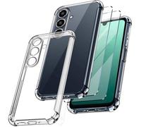 COQUE POUR SAMSUNG GALAXY A16 4G/5G + 2 VERRE TREMPÉ PROTECTION ÉCRAN HOUSSE ETUI EN SILICONE TPU SOUPLE - Transparent - TECHTA