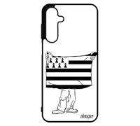 Coque Pour Samsung Galaxy A16 4g 5g Silicone Drapeau Bretagne Breton Region Gwenn Ha Du 4g Foot Antichoc Housse Basket Football Dessin De