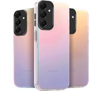 Coque Pour Samsung Galaxy A16 4g / A16 5g (6.7""), Translucide Mat Changement De Couleur Etui [Unique Et Jolie], Housse Avec Glitter Hard Pc Arrière Et Silicone Bumper Antichoc, Irisé