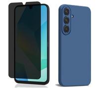 Coque pour Samsung Galaxy A16 4G / A16 5G + Verre trempé Anti Espion - Etui Housse Bleu Protection Ecran Verre Trempé