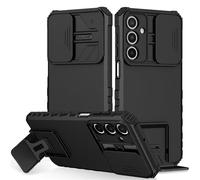 Coque pour Samsung Galaxy A17 5G / A26 5G, Protection de la Caméra Étui avec Lentille Coulissante Couverture, 360 Degres Full Body Armor et Antichoc Protecteur bumper Support stéréo Housse Étui-Noir