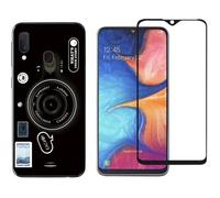 Coque Pour Samsung Galaxy A20e - coque imprimée gel souple et Verre trempé - - Anti choc